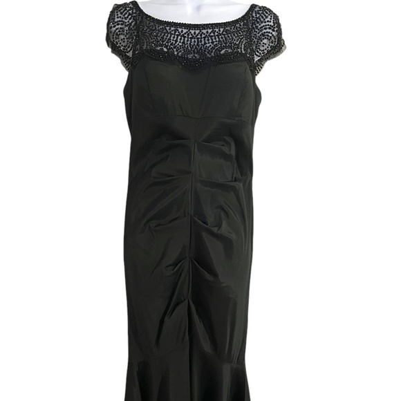 Xscape | Black Beaded Cap Sleeve Formal Dress | Mermaid - Picture 1 of 4